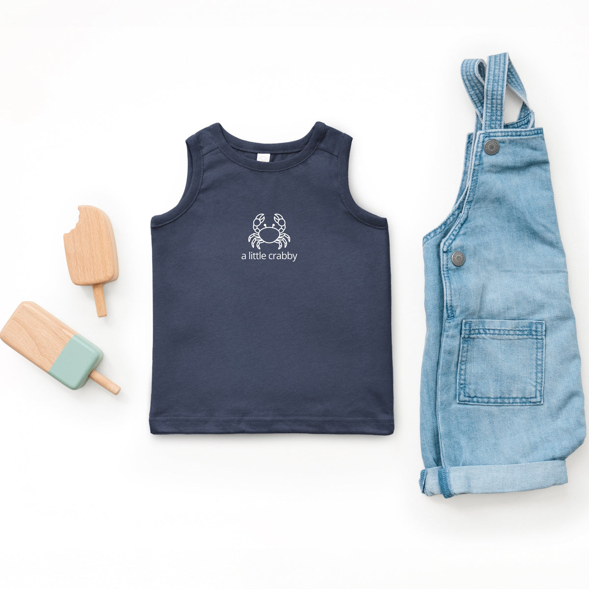 A Little Crabby Outline - Toddler Graphic Tank