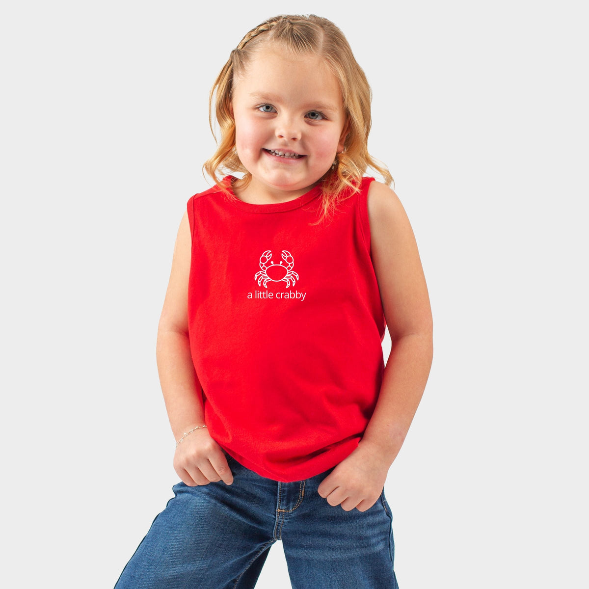 A Little Crabby Outline - Toddler Graphic Tank