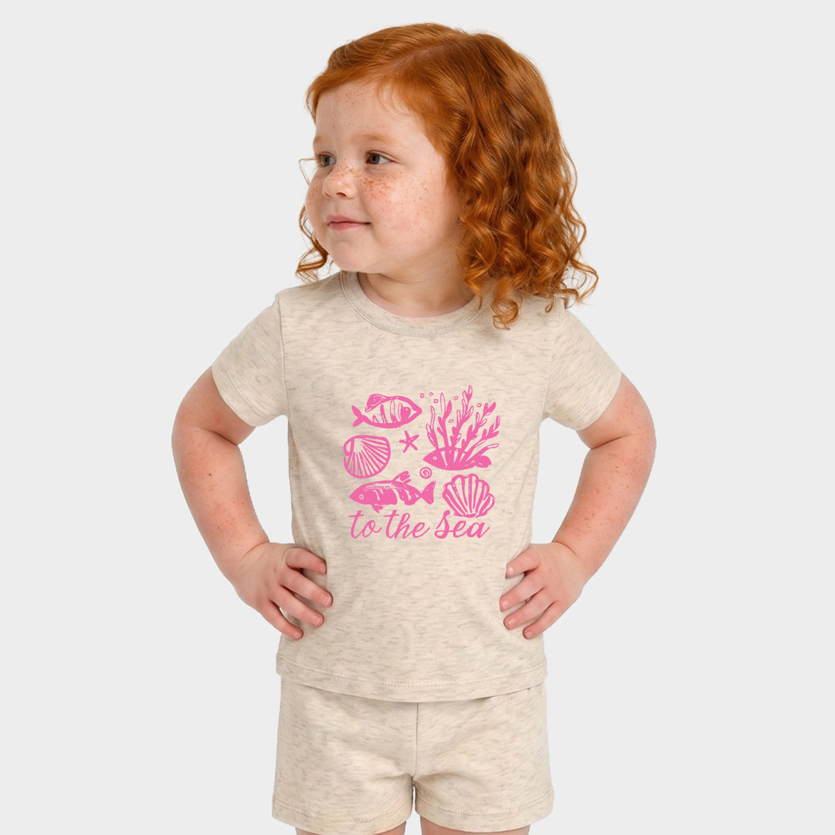 To The Sea Creatures - Toddler Crew Shorts Set