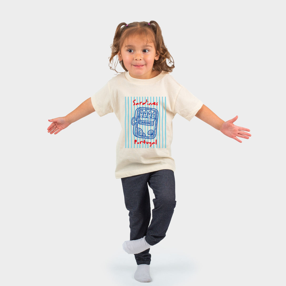 Sardines Portugal Stripes - Toddler Short Sleeve Graphic T-Shirt