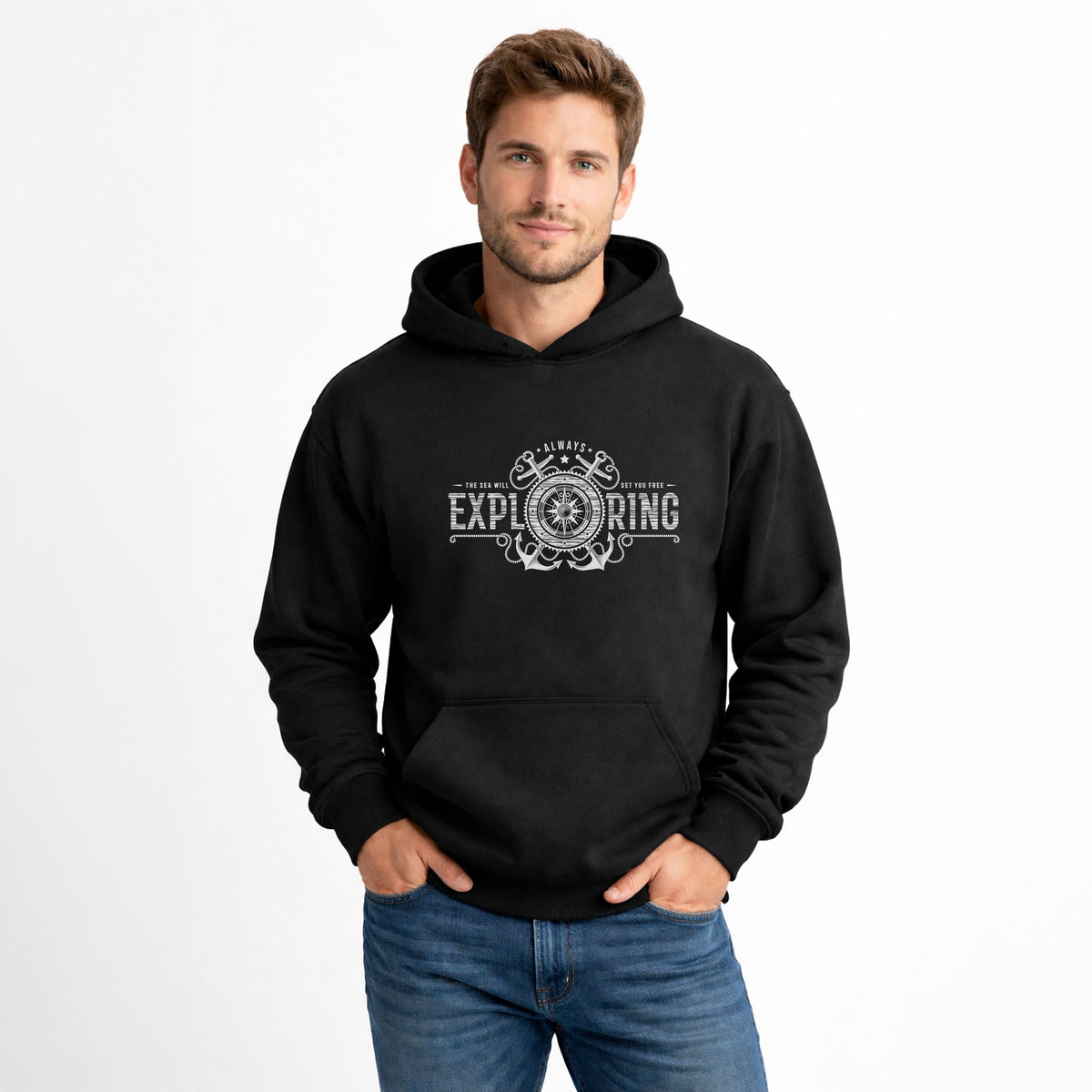 Always Exploring Anchor - Men's Graphic Hoodie