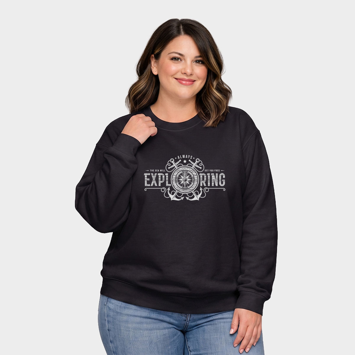 Always Exploring Anchor - Women's Plus Sweatshirt
