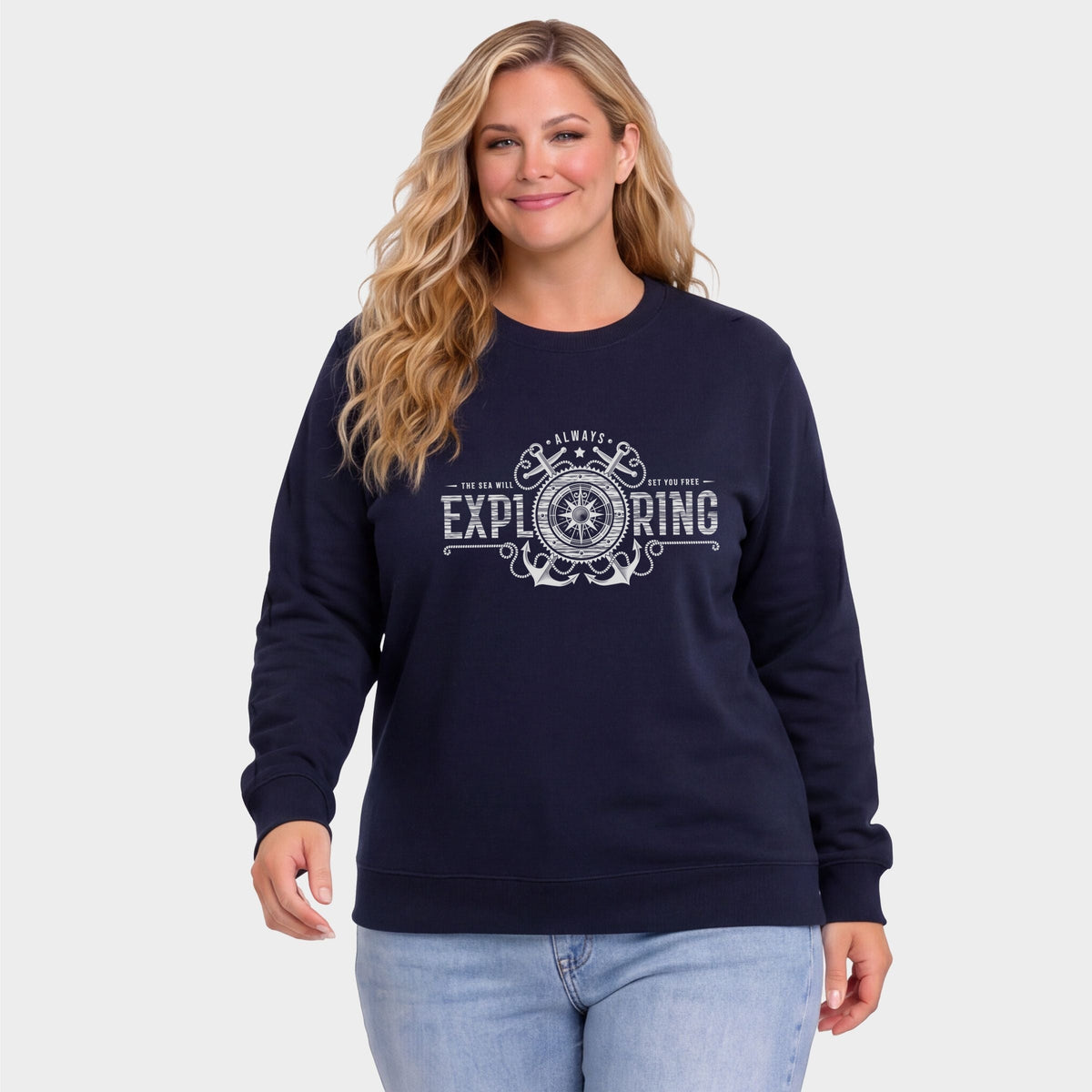 Always Exploring Anchor - Women's Plus Sweatshirt