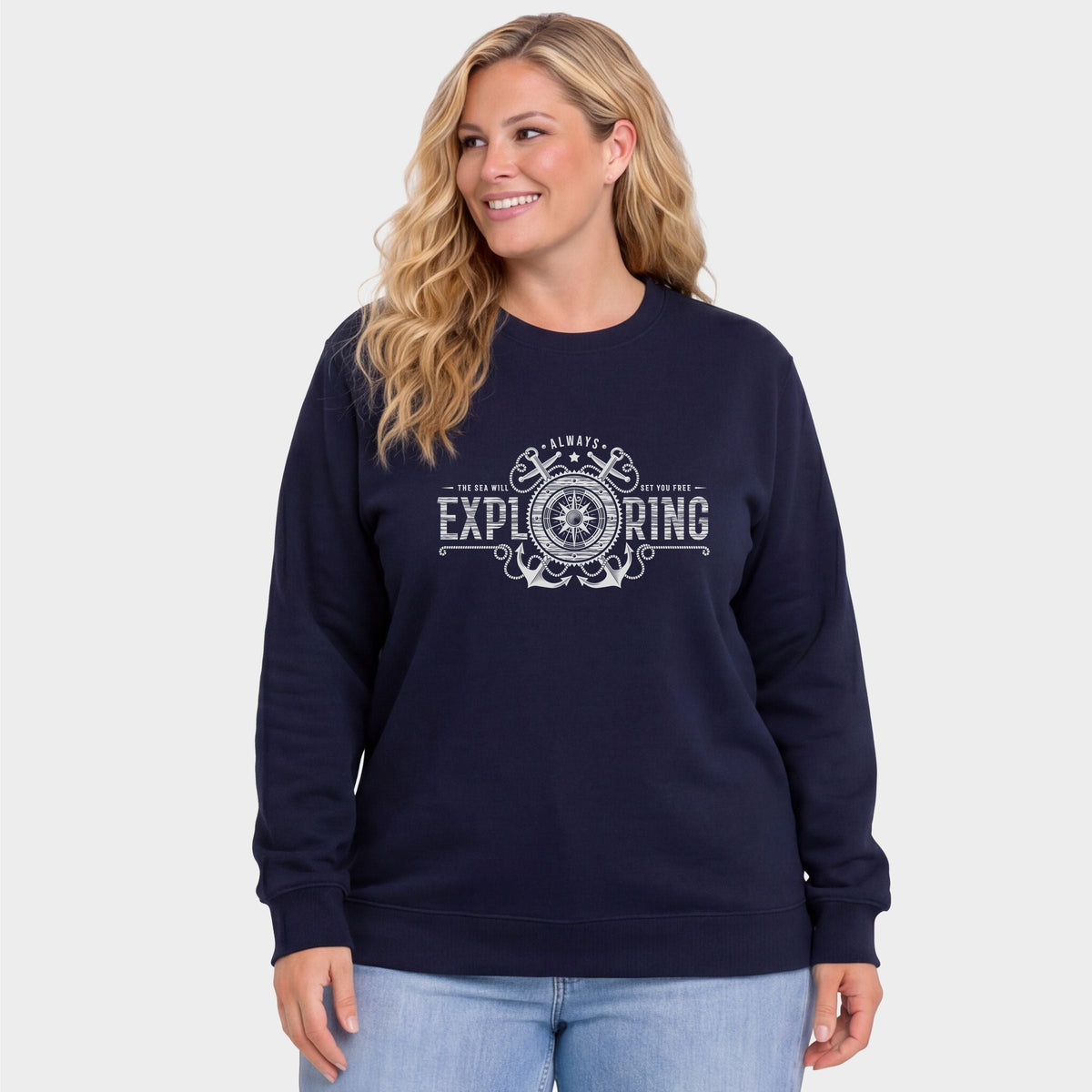 Always Exploring Anchor - Women's Plus Sweatshirt