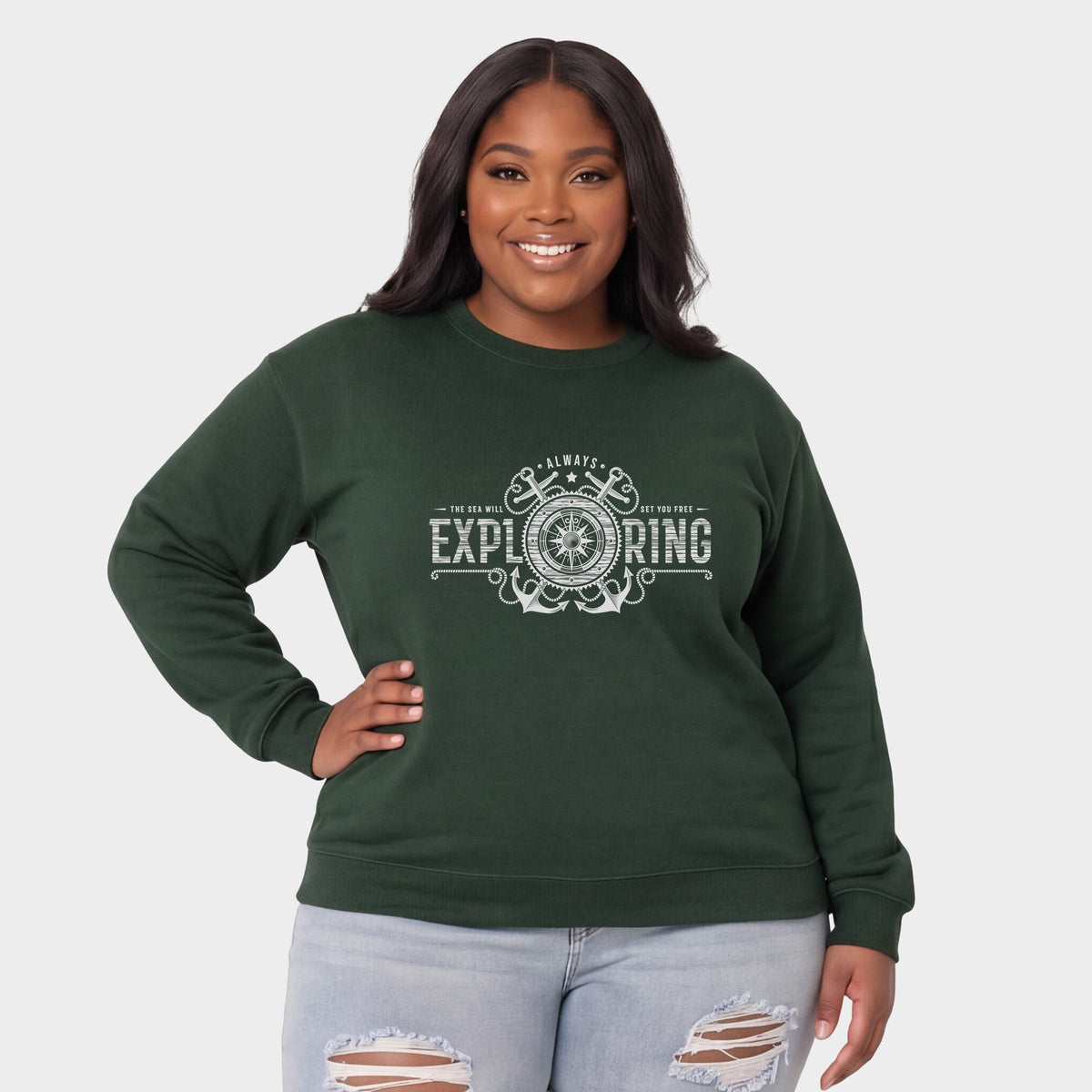 Always Exploring Anchor - Women's Plus Sweatshirt