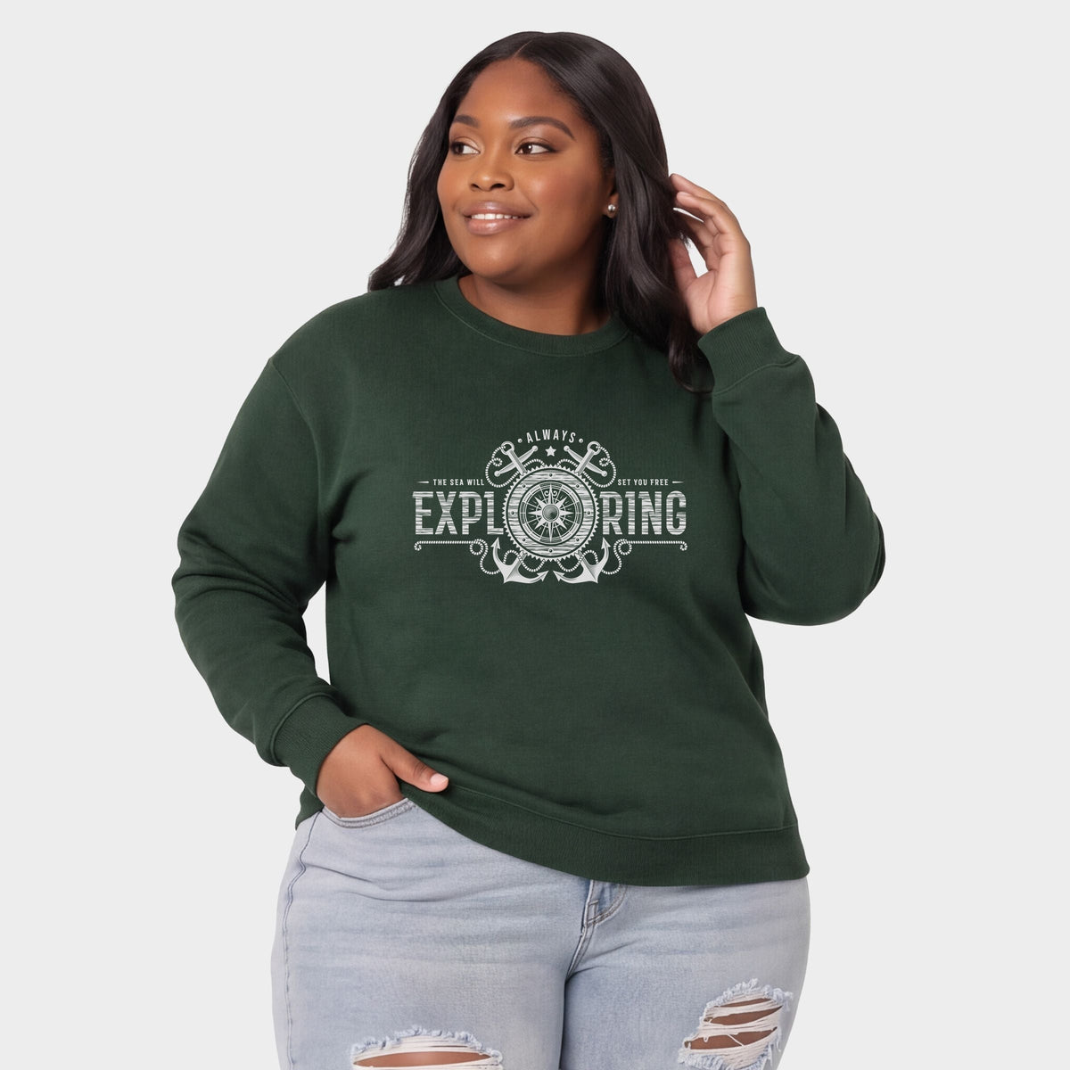 Always Exploring Anchor - Women's Plus Sweatshirt