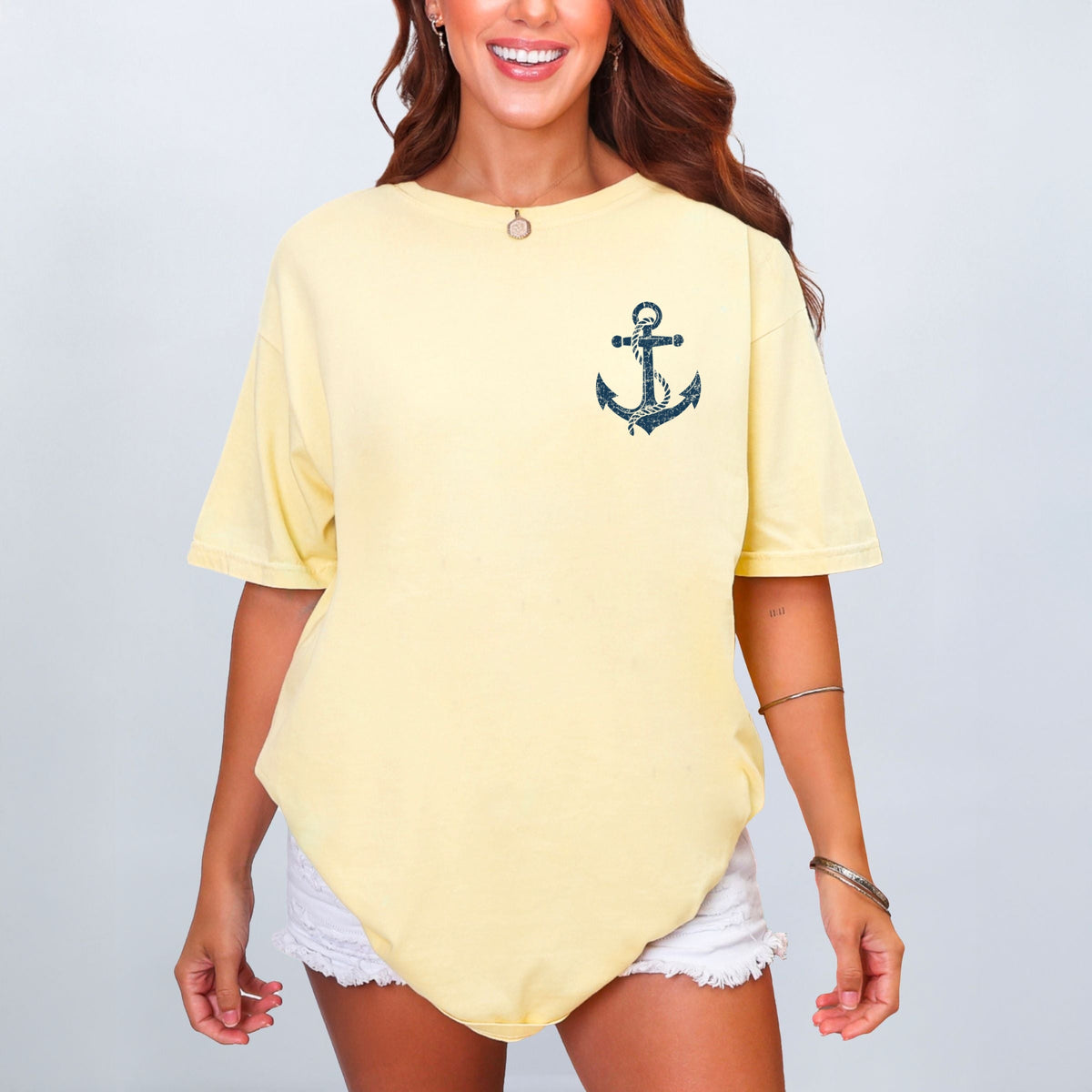 Lighthouse Arch Distressed - Women's Garment Dyed Graphic T-Shirt