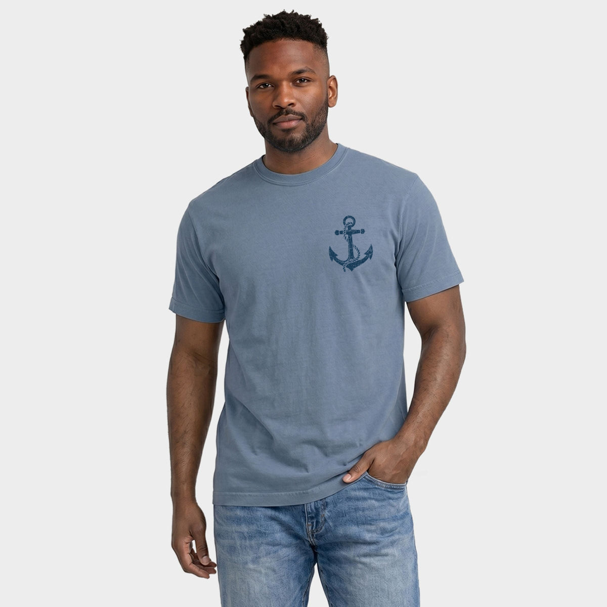 Lighthouse Arch Distressed - Men's Garment Dyed Graphic T-Shirt