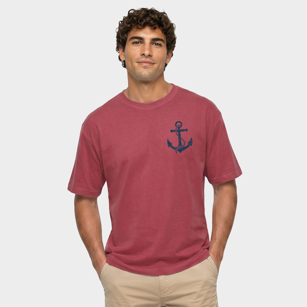Lighthouse Arch Distressed - Men's Garment Dyed Graphic T-Shirt