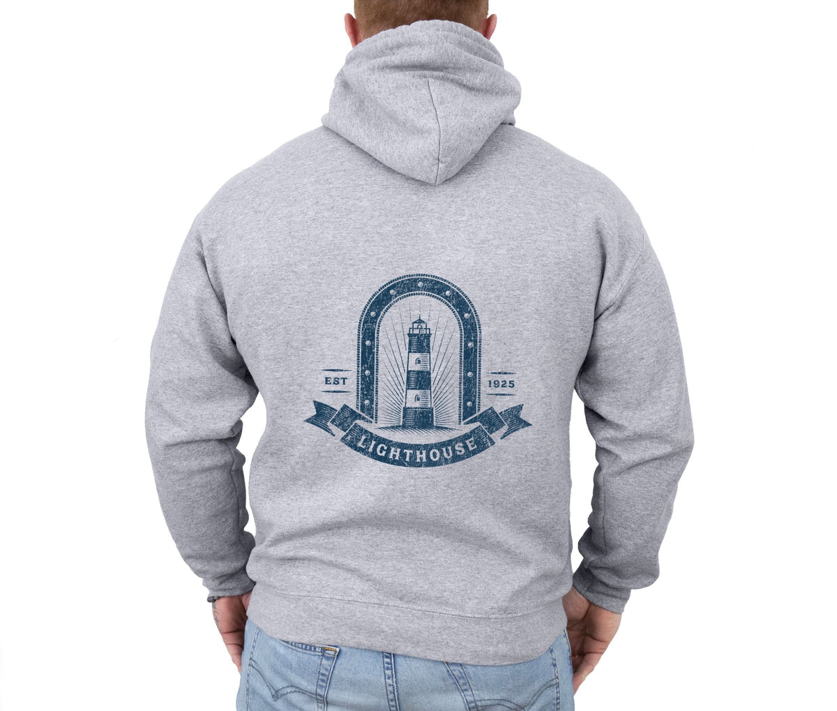 Lighthouse Arch Distressed - Men's Graphic Hoodie