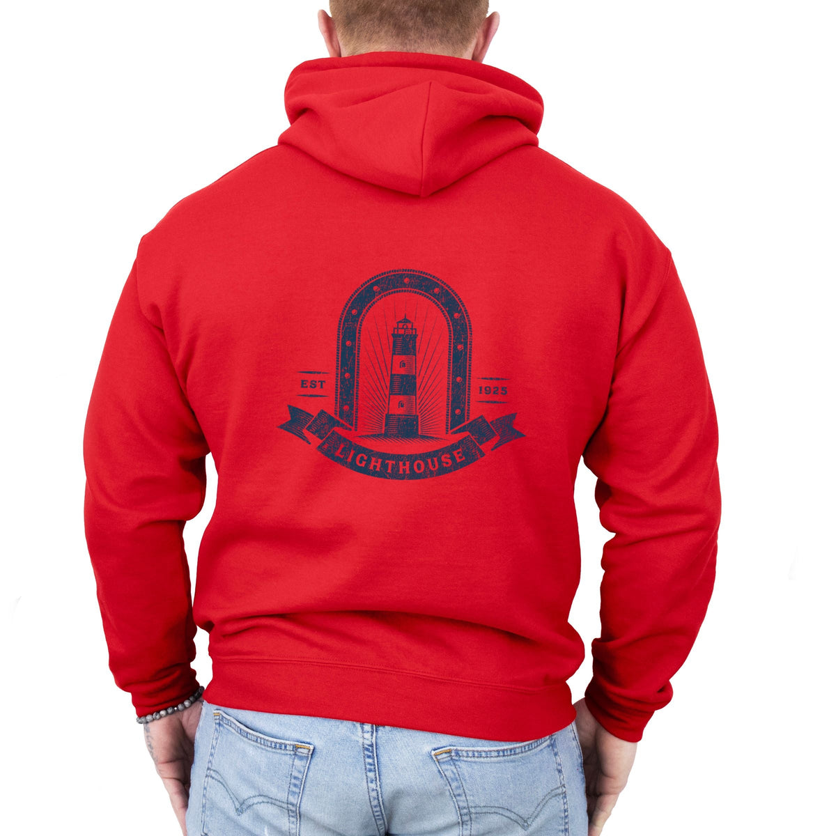 Lighthouse Arch Distressed - Men's Graphic Hoodie