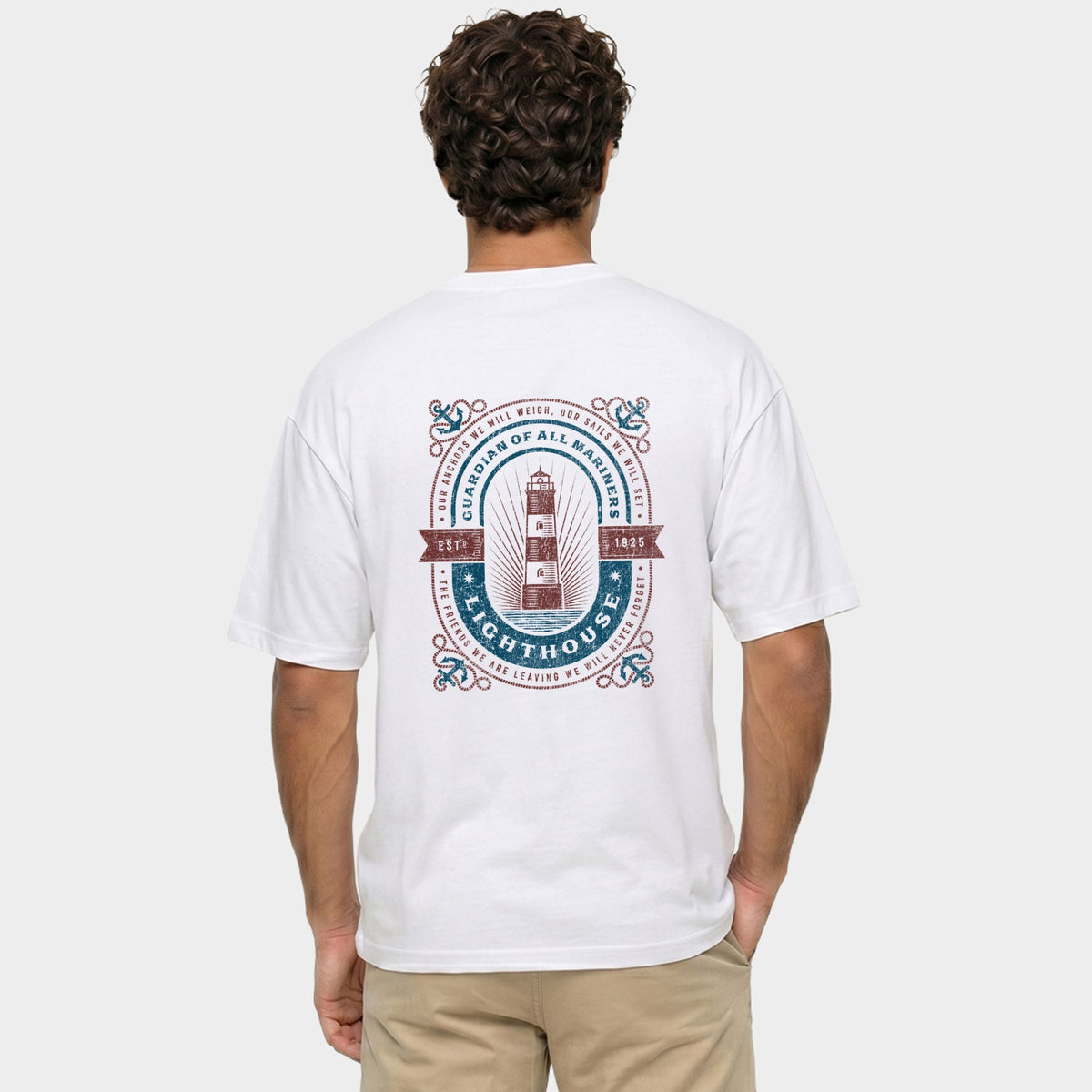 Lighthouse Guardian Of All Mariners - Men's Garment Dyed Graphic T-Shirt