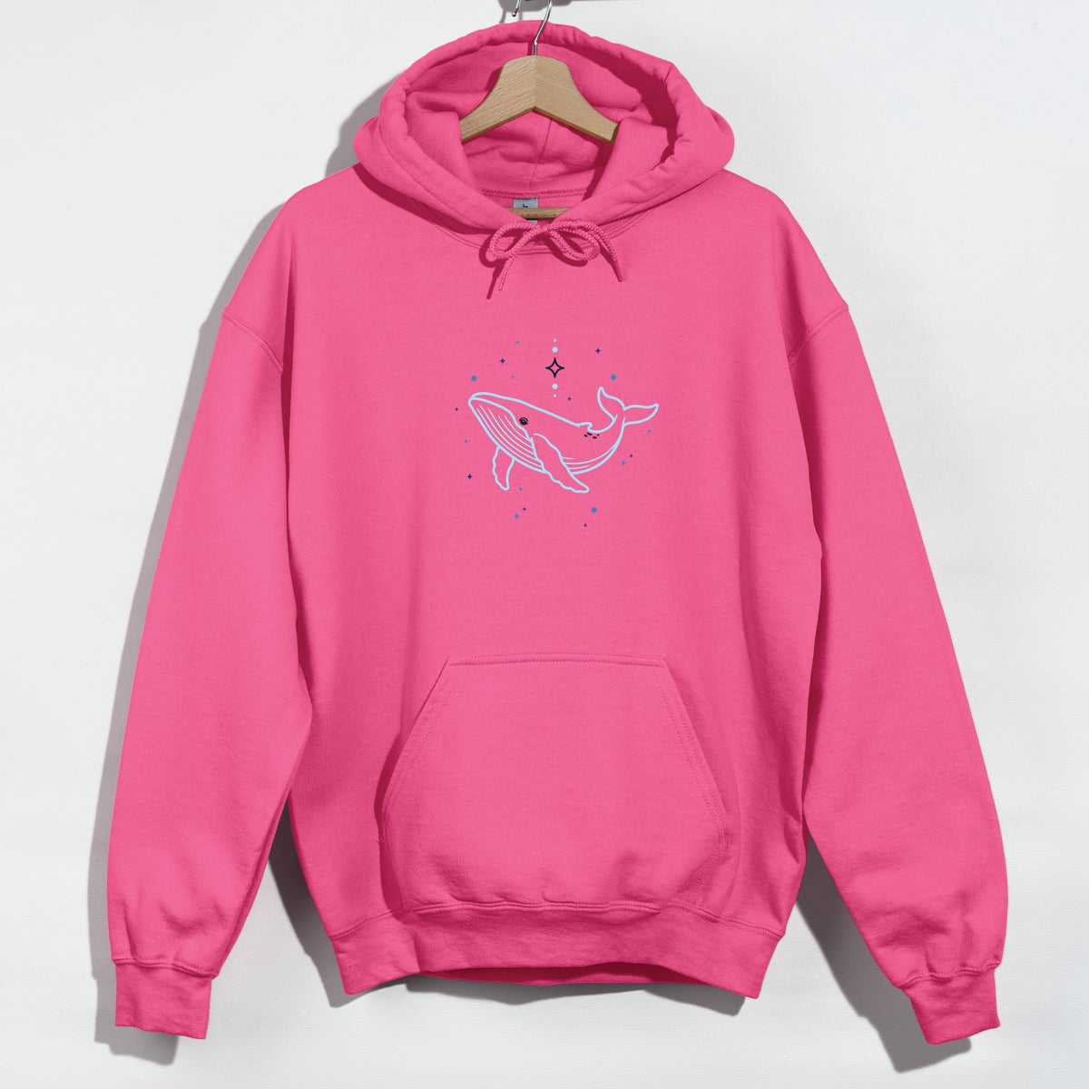 Whale Outline Stars - Women's Graphic Hoodie