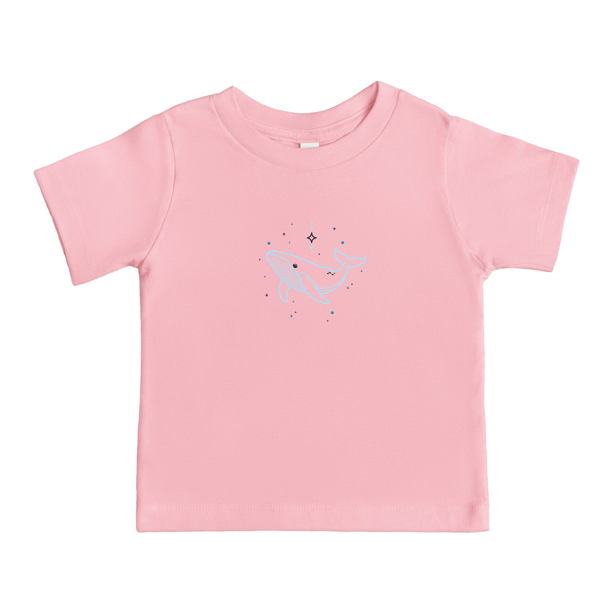 Whale Outline Stars - Toddler Short Sleeve Graphic T-Shirt
