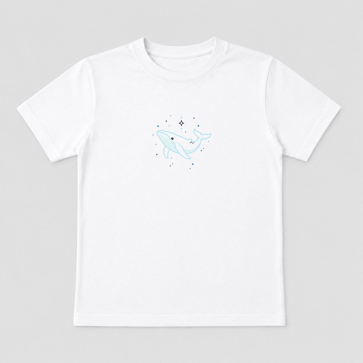 Whale Outline Stars - Toddler Short Sleeve Graphic T-Shirt