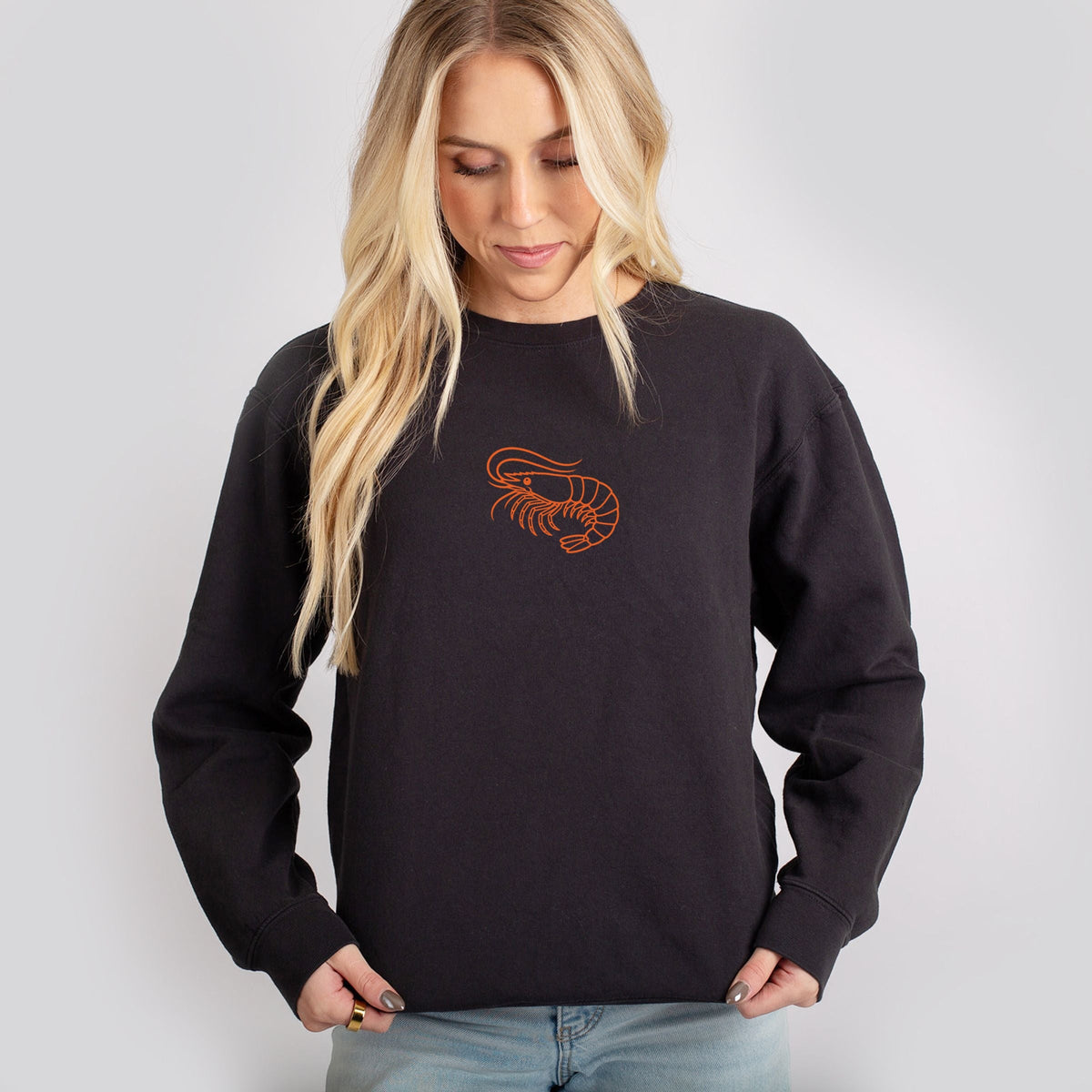 Shrimp Outline - Women's Lightweight Garment Dyed Sweatshirt
