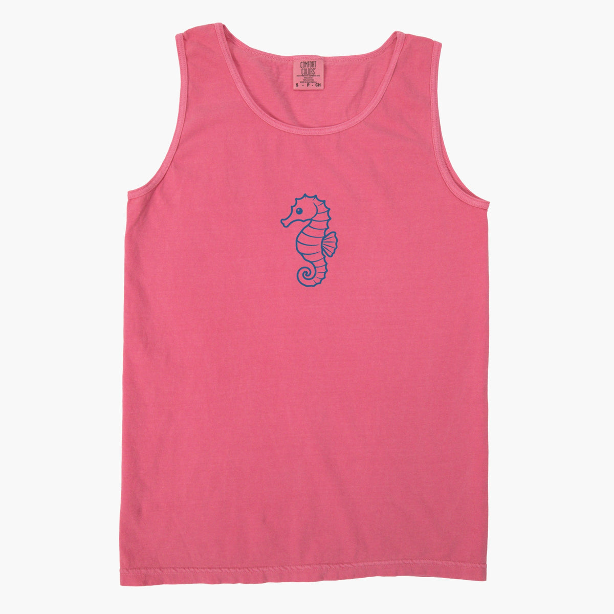 Seahorse Outline - Women's Garment Dyed Graphic Tank Top