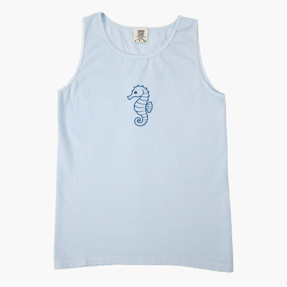 Seahorse Outline - Women's Garment Dyed Graphic Tank Top