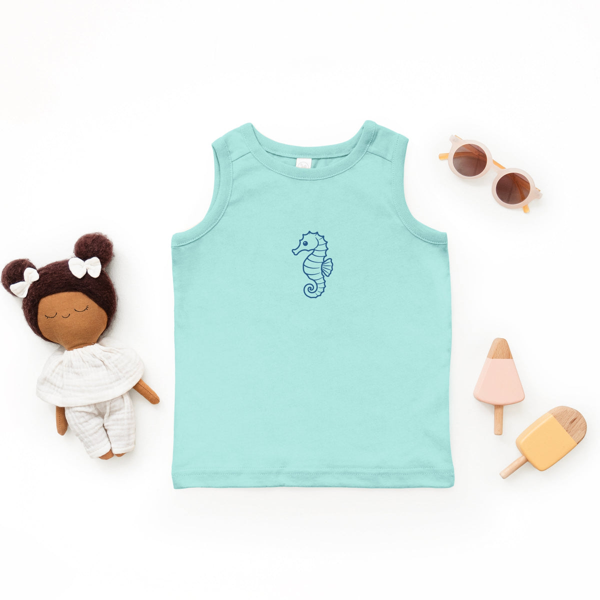 Seahorse Outline - Toddler Graphic Tank
