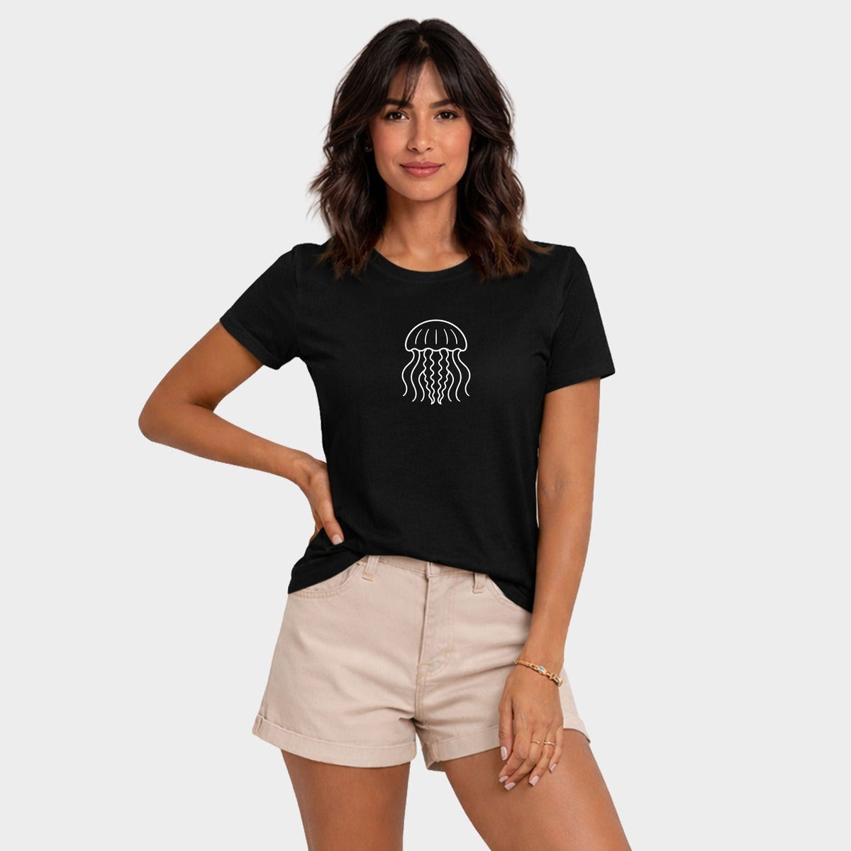 Jellyfish Outline - Women's Short Sleeve Graphic T-Shirt