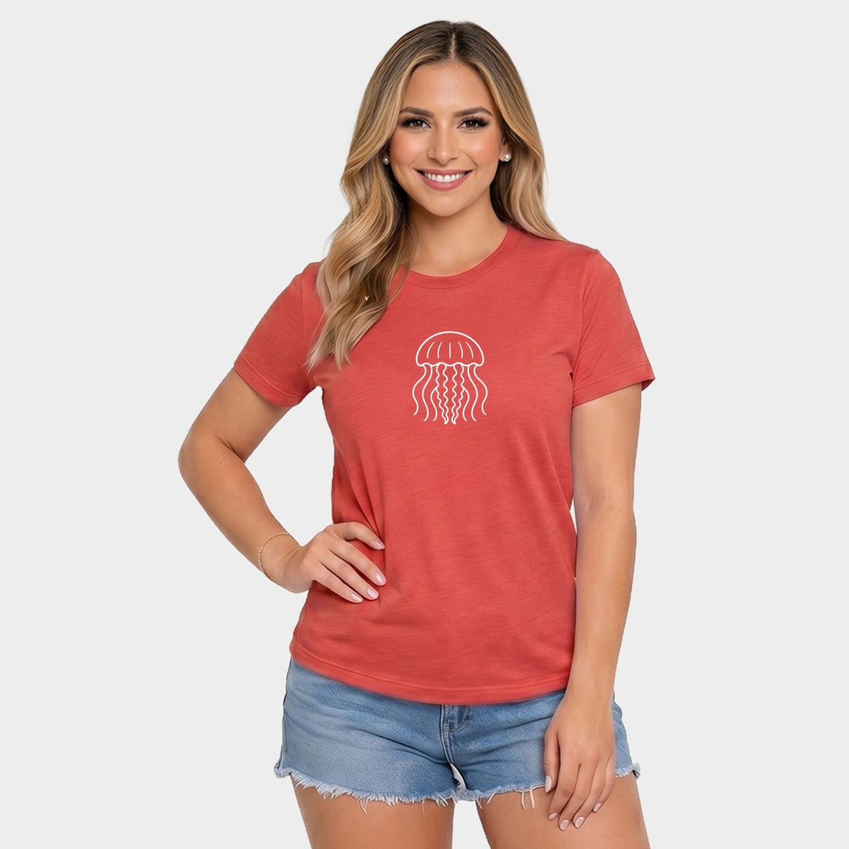 Jellyfish Outline - Women's Short Sleeve Graphic T-Shirt