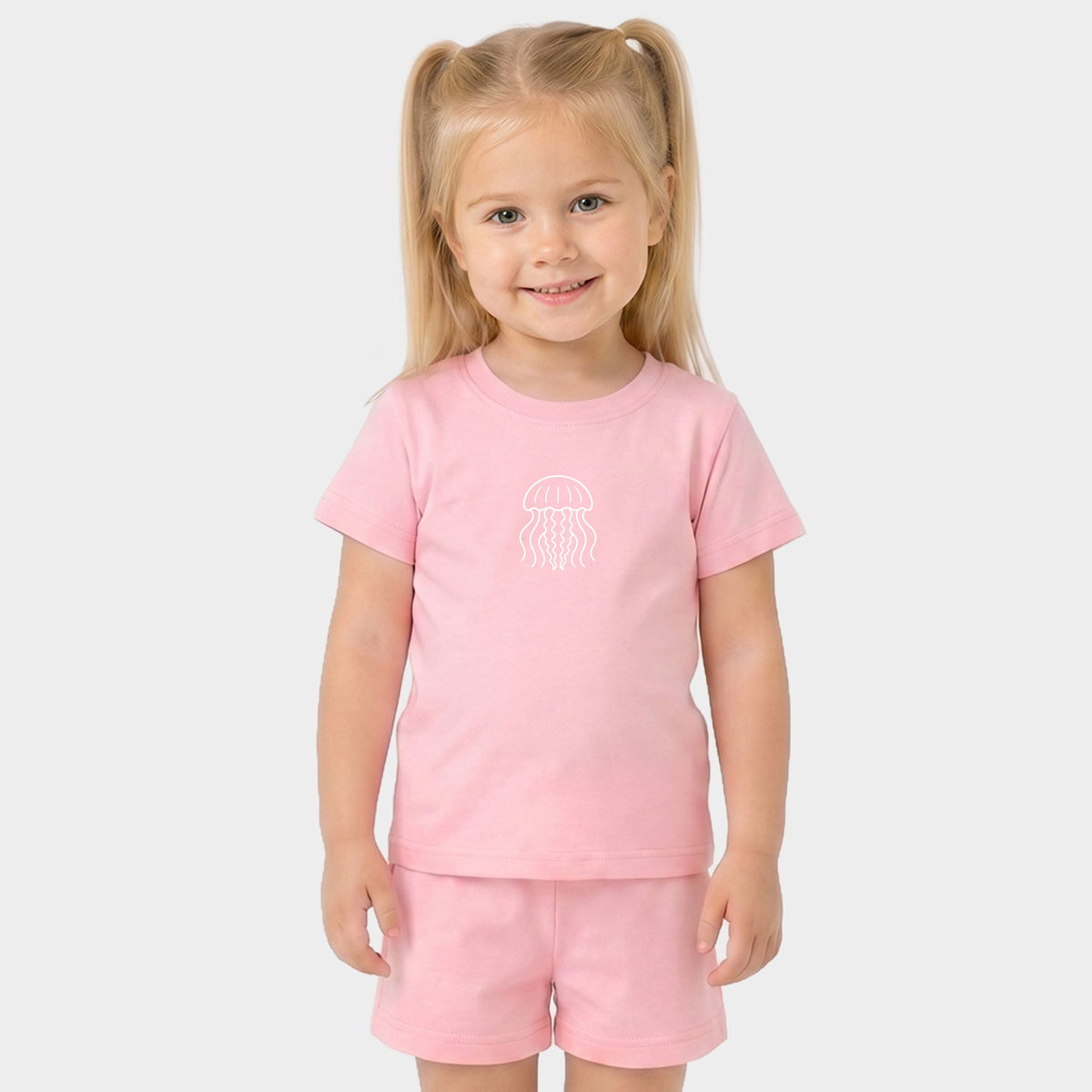 Jellyfish Outline - Toddler Crew Shorts Set