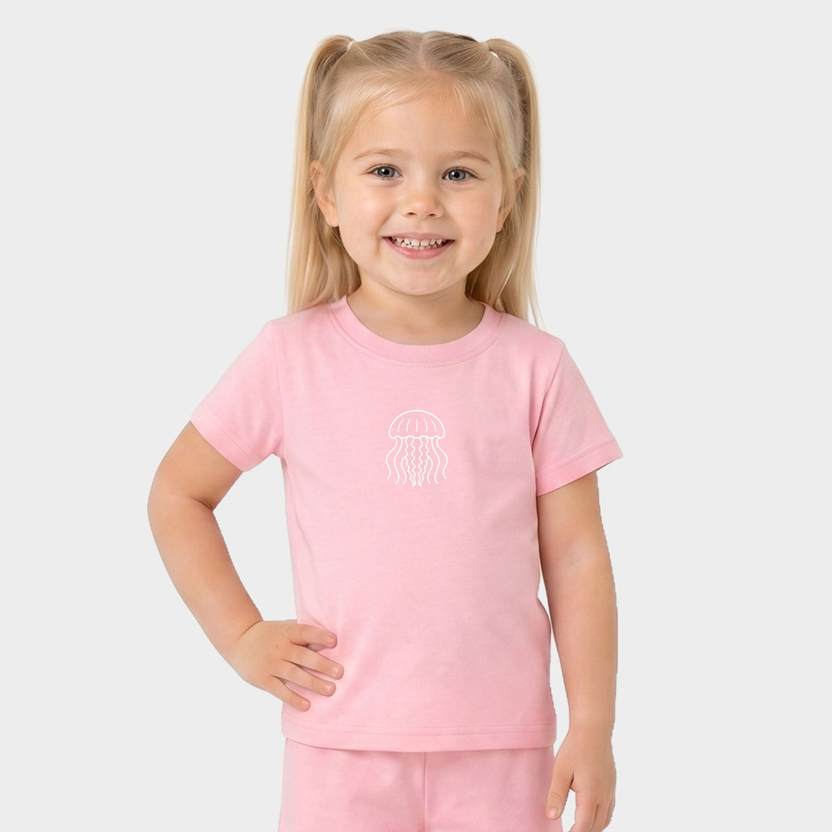 Jellyfish Outline - Toddler Crew Shorts Set