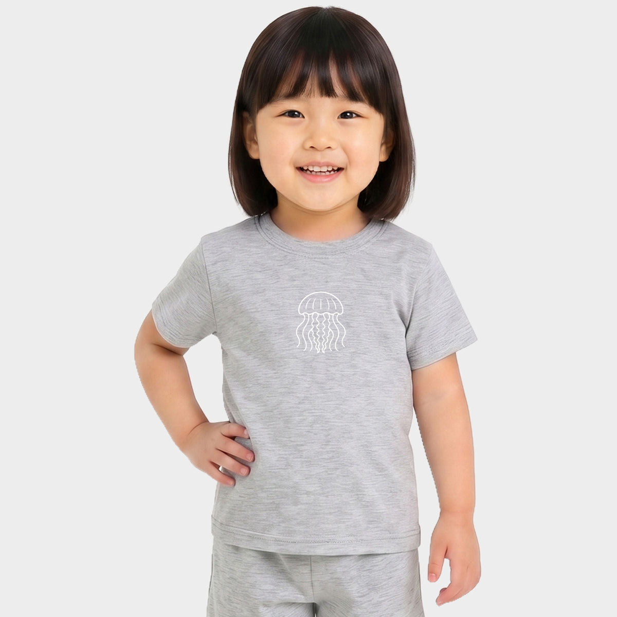 Jellyfish Outline - Toddler Crew Shorts Set