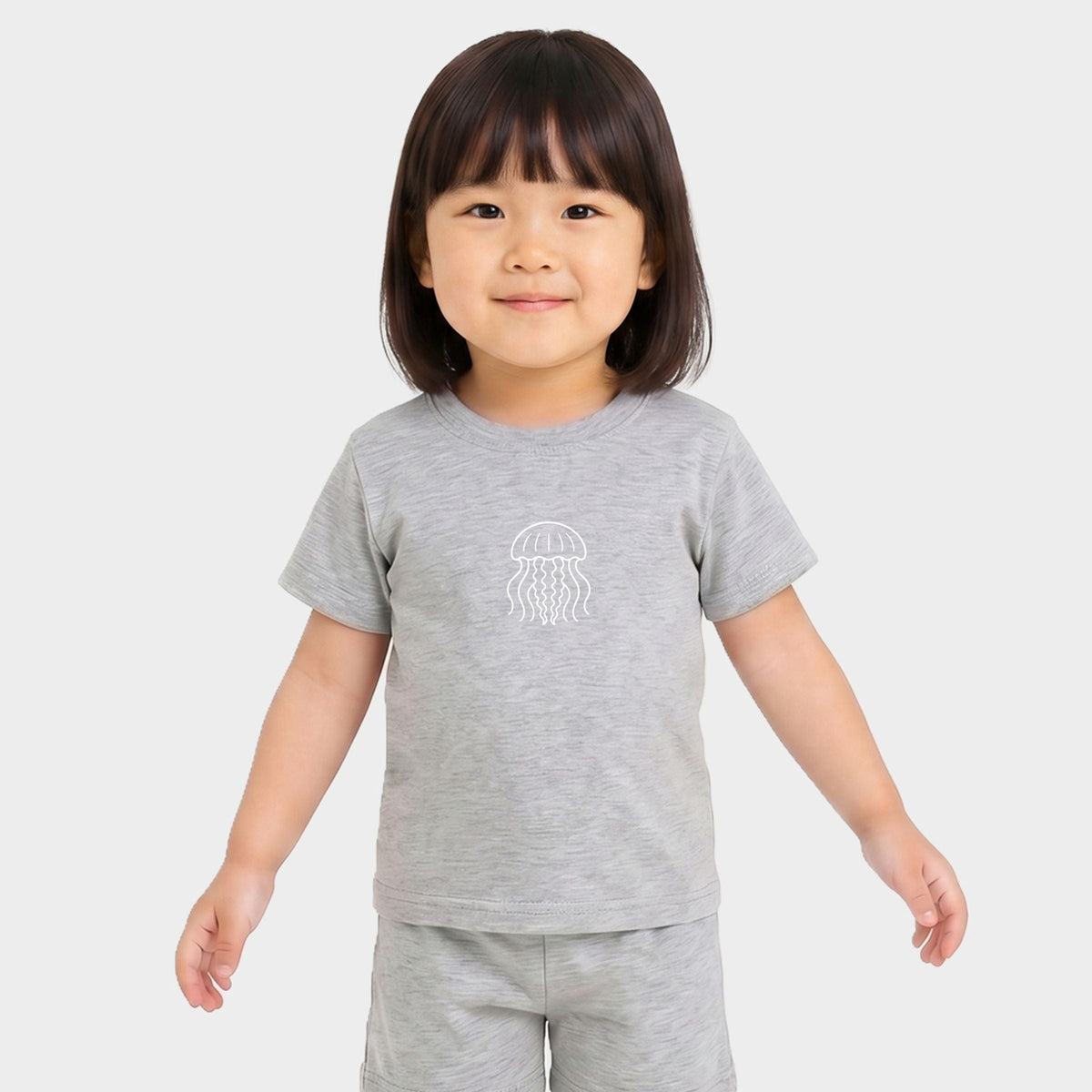 Jellyfish Outline - Toddler Crew Shorts Set