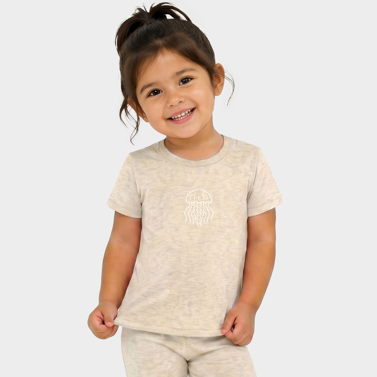 Jellyfish Outline - Toddler Crew Shorts Set