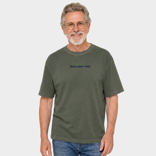 Find Your Way Lighthouse - Men's Garment Dyed Graphic T-Shirt