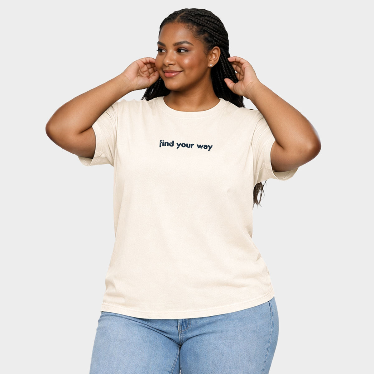 Find Your Way Lighthouse - Women's Plus Garment Dyed Tee