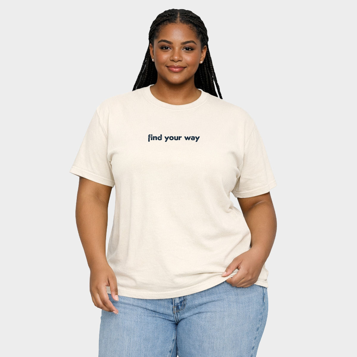 Find Your Way Lighthouse - Women's Plus Garment Dyed Tee