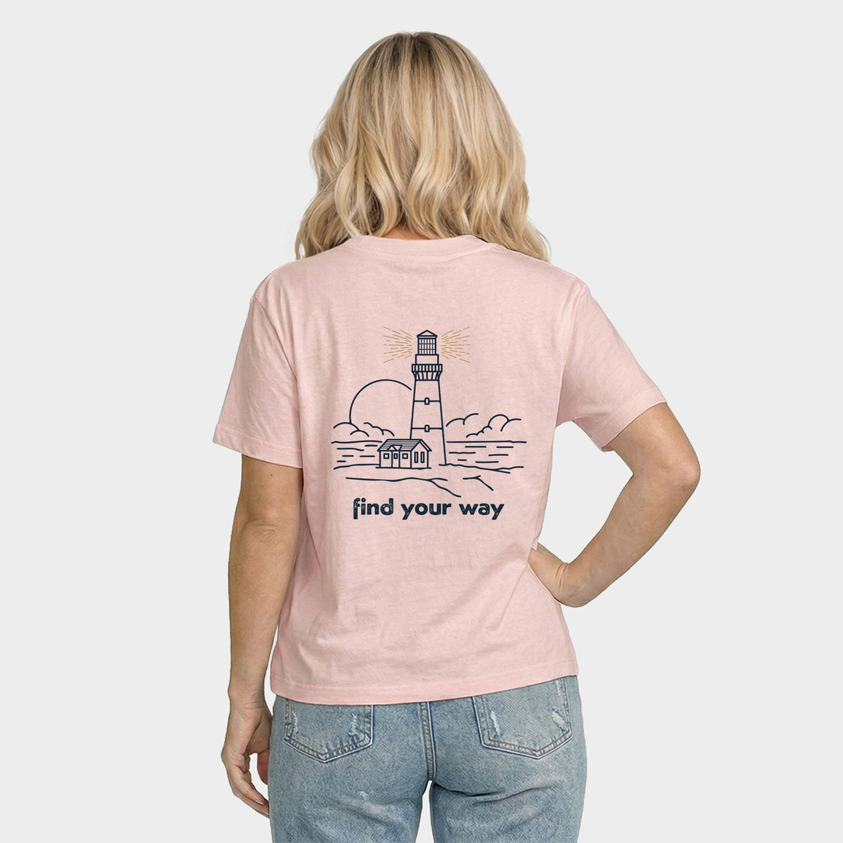 Find Your Way Lighthouse - Women's Relaxed Boxy Tee