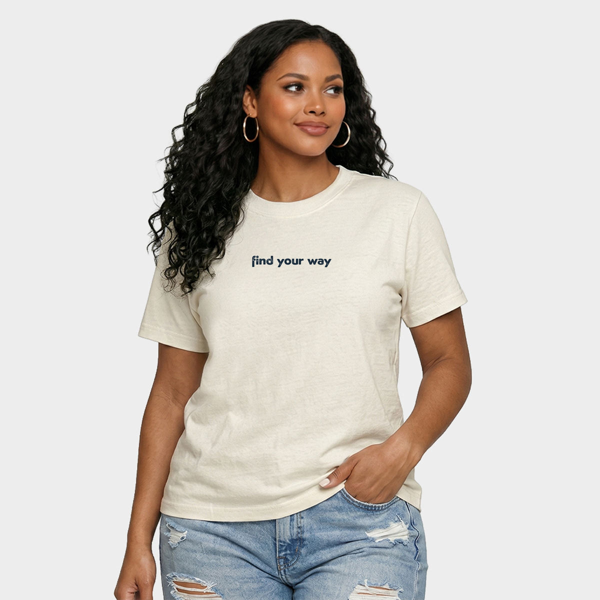 Find Your Way Lighthouse - Women's Relaxed Boxy Tee
