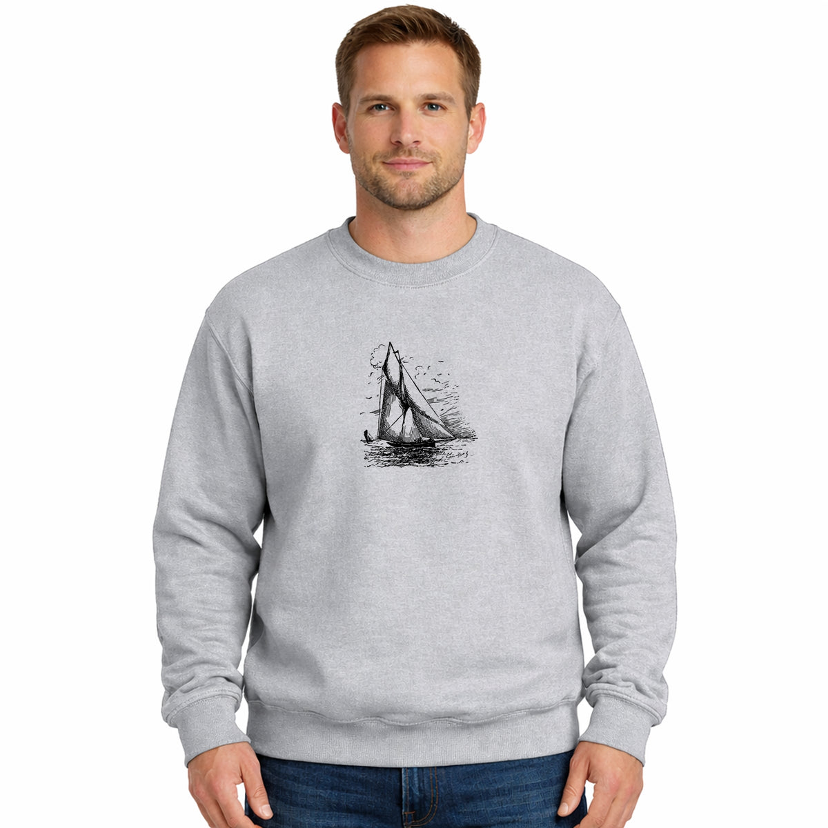 Sailboat Sketch - Men's Graphic Sweatshirt
