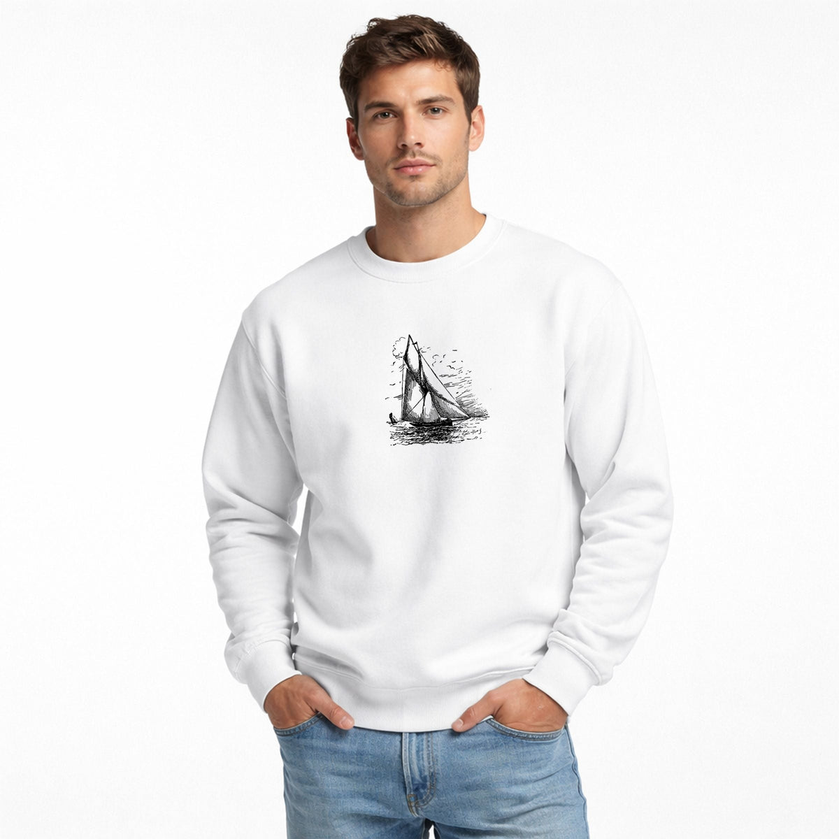 Sailboat Sketch - Men's Graphic Sweatshirt