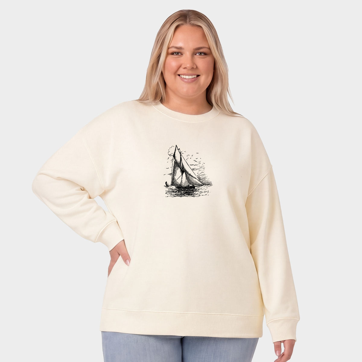 Sailboat Sketch - Women's Plus Sweatshirt