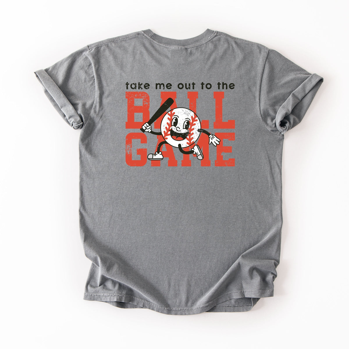 Take Me Out To The Ball Game Distressed - Women's Garment Dyed Tee