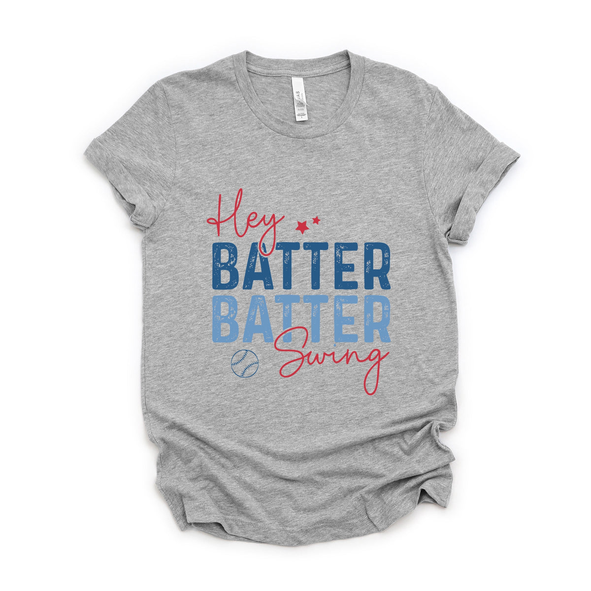 Hey Batter Batter Swing Distressed - Women's Short Sleeve Graphic T-Shirt