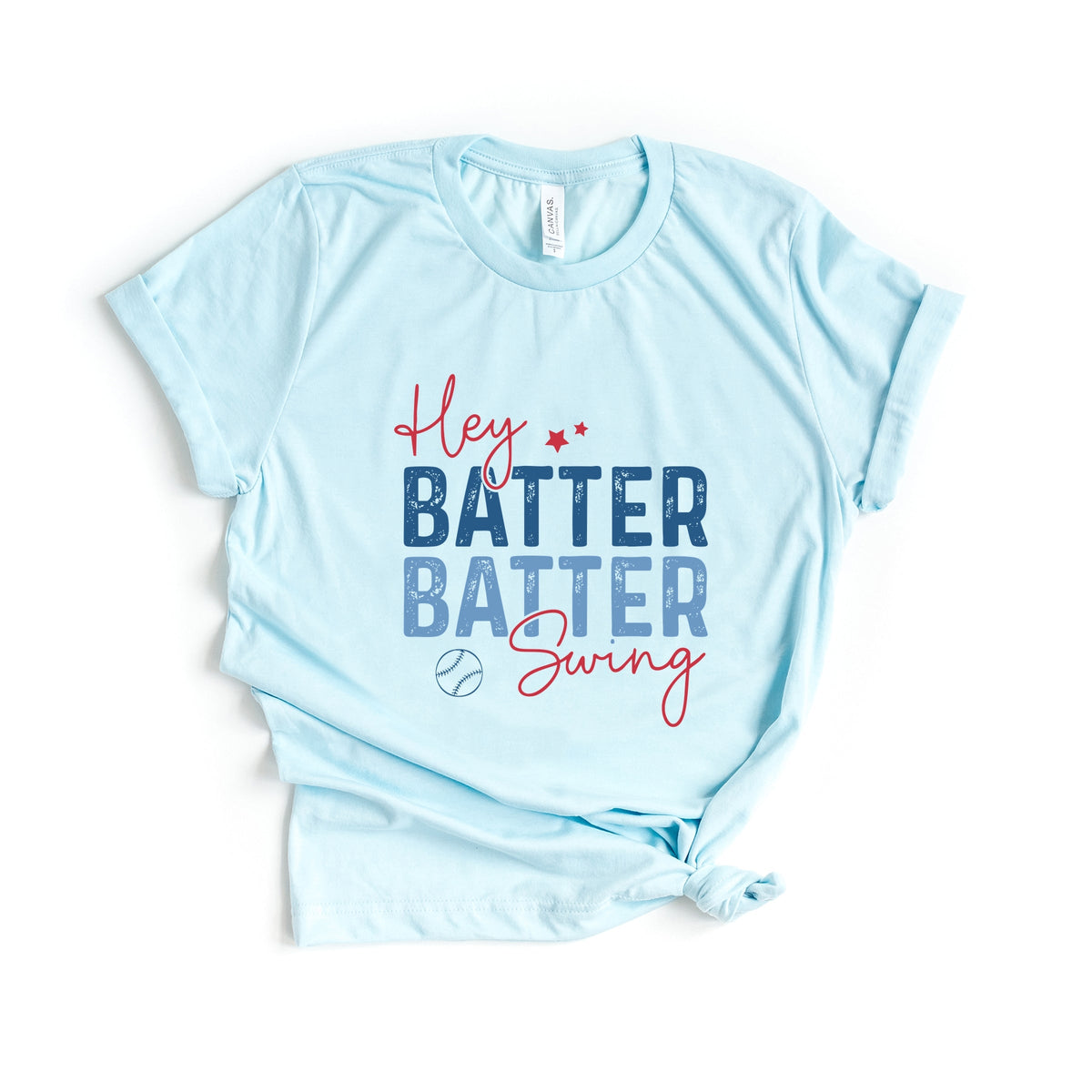 Hey Batter Batter Swing Distressed - Women's Short Sleeve Graphic T-Shirt