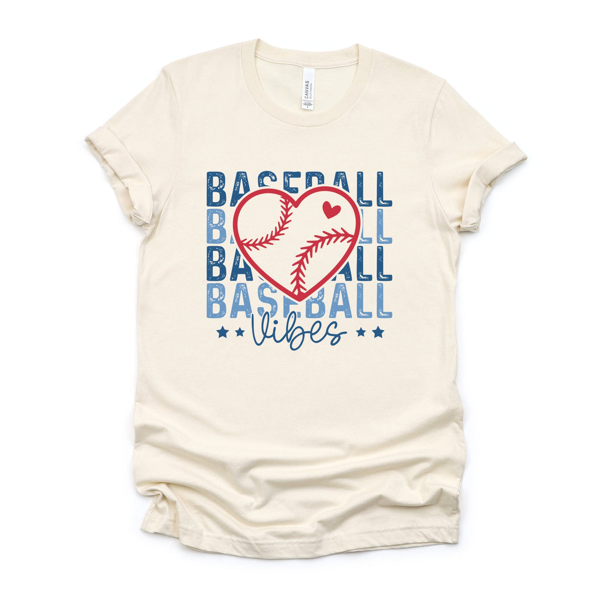 Baseball Heart Stacked - Women's Short Sleeve Graphic T-Shirt