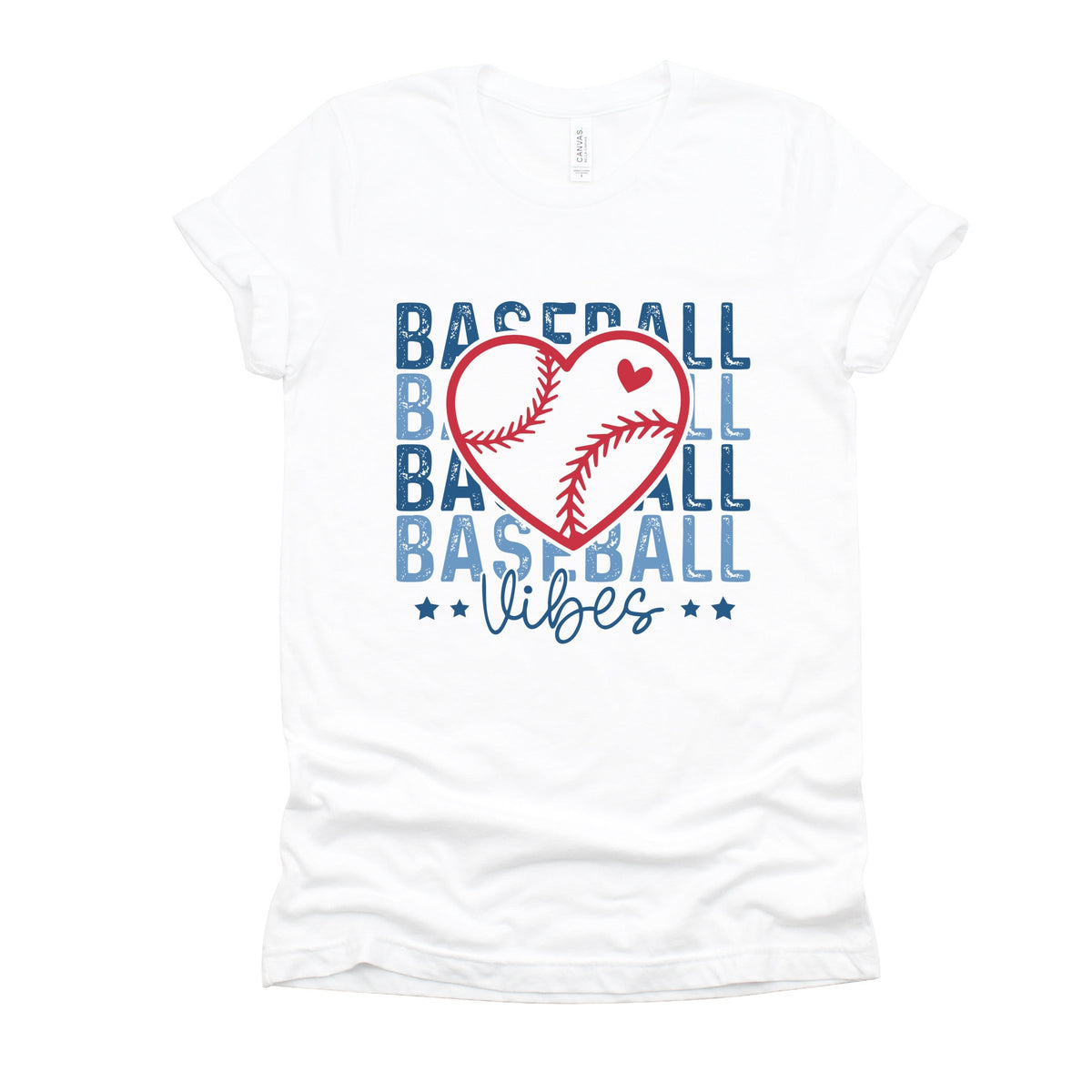 Baseball Heart Stacked - Women's Short Sleeve Graphic T-Shirt
