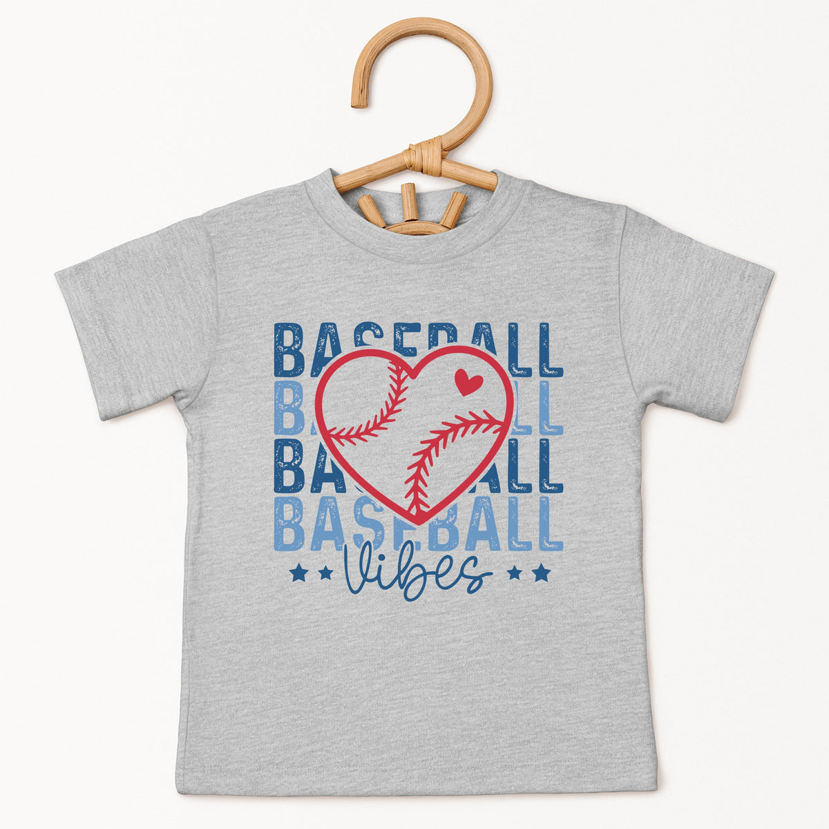 Baseball Heart Stacked - Toddler Short Sleeve Graphic T-Shirt