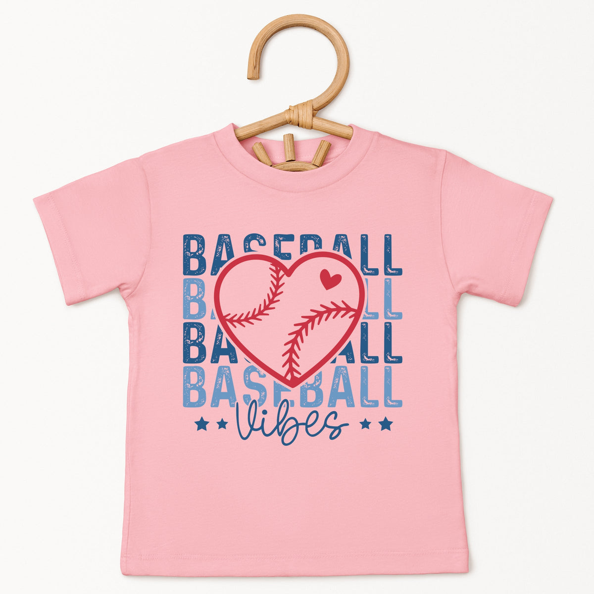 Baseball Heart Stacked - Toddler Short Sleeve Graphic T-Shirt
