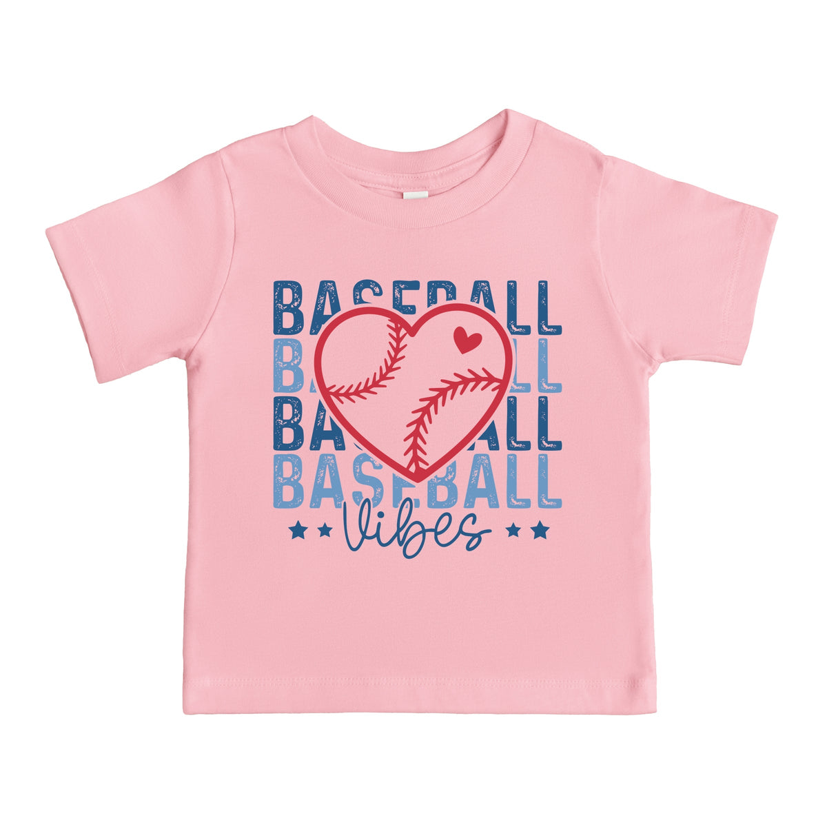 Baseball Heart Stacked - Toddler Short Sleeve Graphic T-Shirt