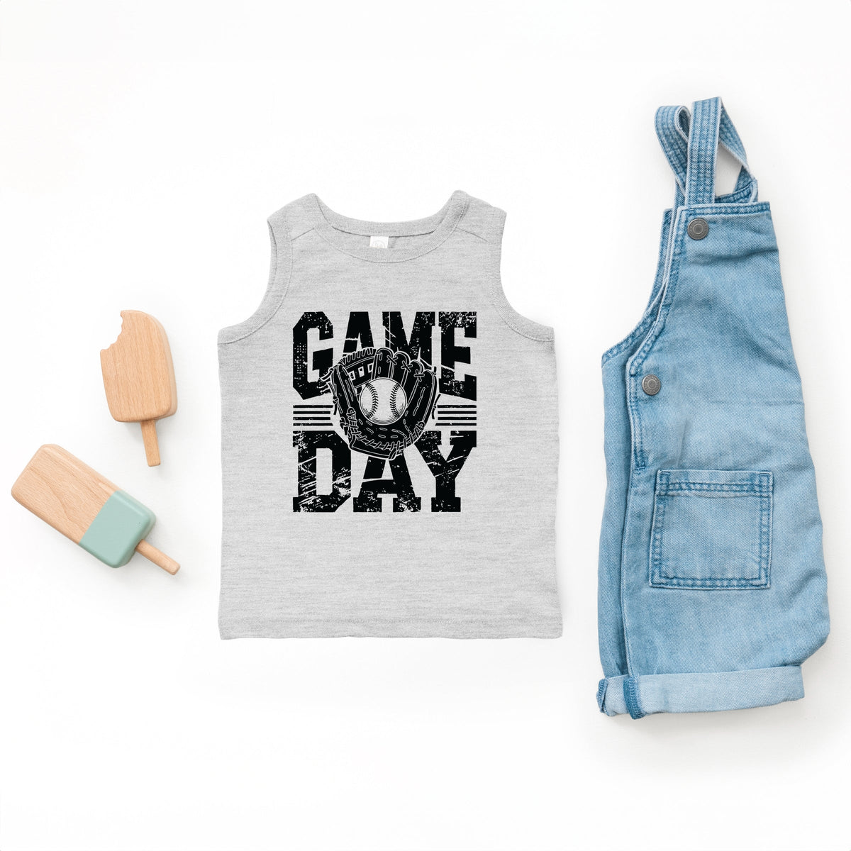 Baseball Game Day Glove - Toddler Graphic Tank