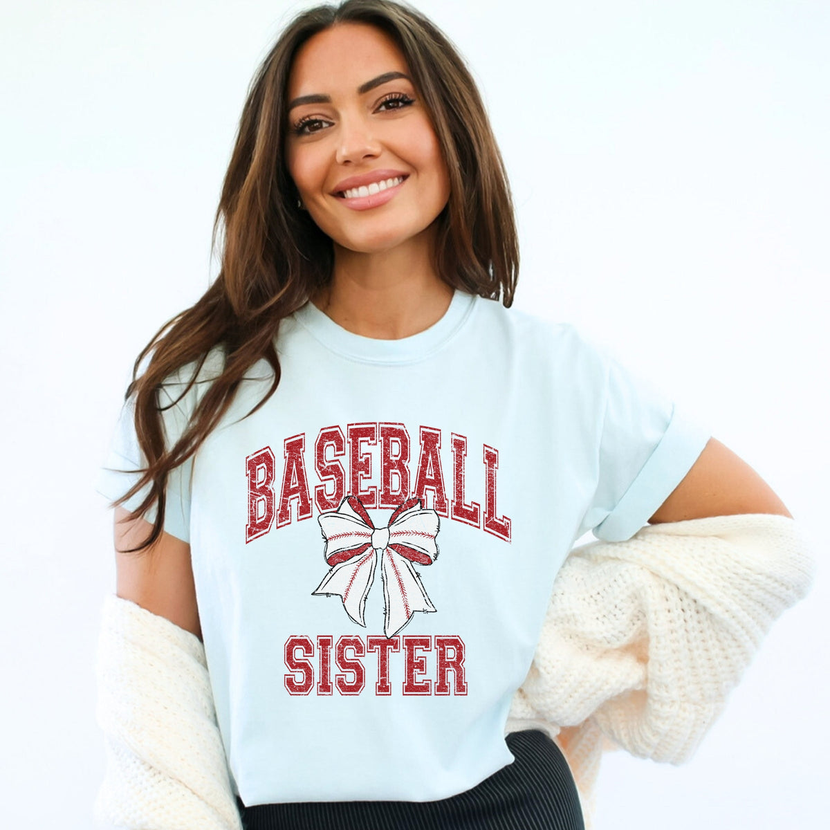 Baseball Sister Coquette - Women's Garment Dyed Graphic T-Shirt