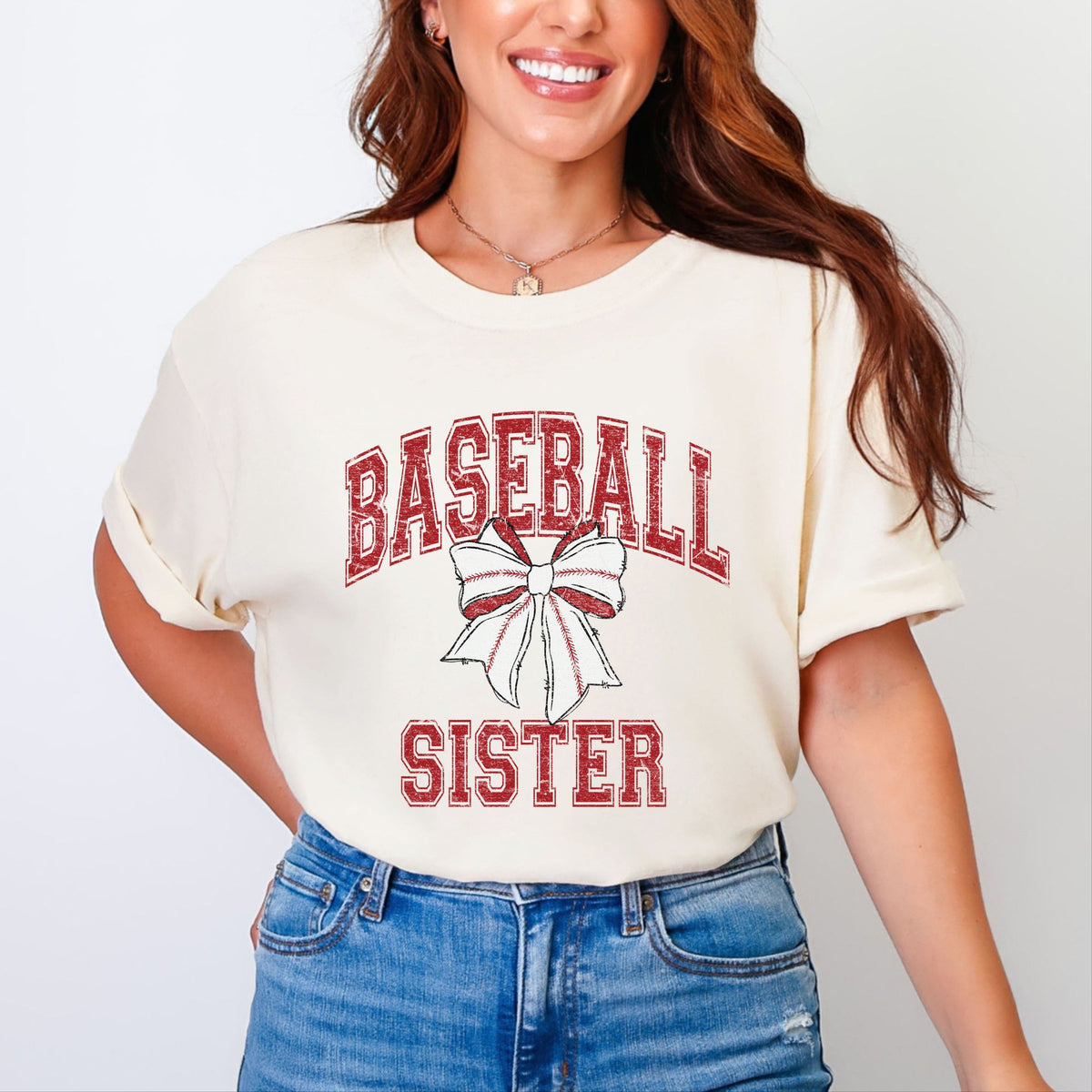 Baseball Sister Coquette - Women's Garment Dyed Graphic T-Shirt