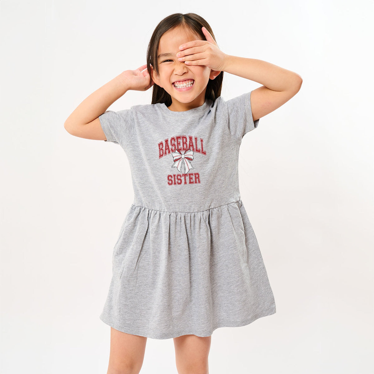 Baseball Sister Coquette - Toddler Graphic Dress